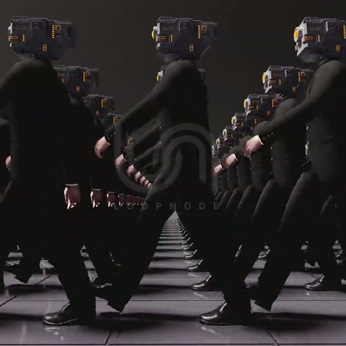 OFFICE CYBORGS 22. multi-level office, technological future, organized