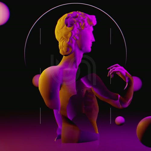 DAVID COL 03. statue, stage, futuristic