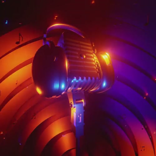 VJ KARAOKE 07. orange, particles, backdrop