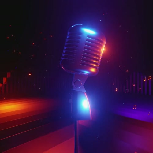 VJ KARAOKE 10. professional mic, light trails, glowing
