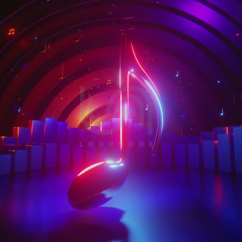 VJ MUSIC 15. musical note, corridor, sound