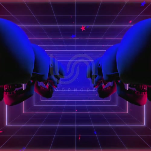 VJ SCULL 01 09. path, led, stylized